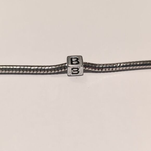 Silver B Spacer Charm for Pandora‎ Style Bracelet - Picture 2 of 5